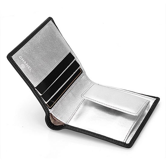 High Quality Chanel Lambskin Bi-Fold Wallets A30042 Black